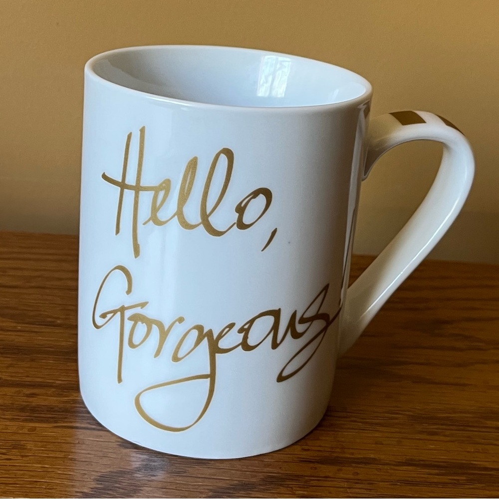 Pier 1 Imports Prima Design Hello Gorgeous Coffee Mug White Gold